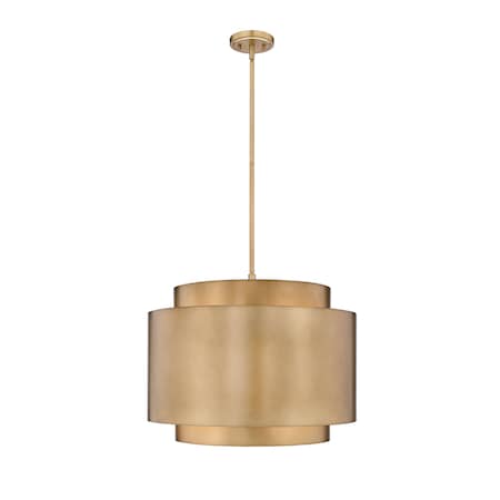 Z-Lite Harlech Chandelier, 4-Light, 32.5 In.W x 25 In.H, Rubbed Brass/Rubbed Brass 739P32-RB